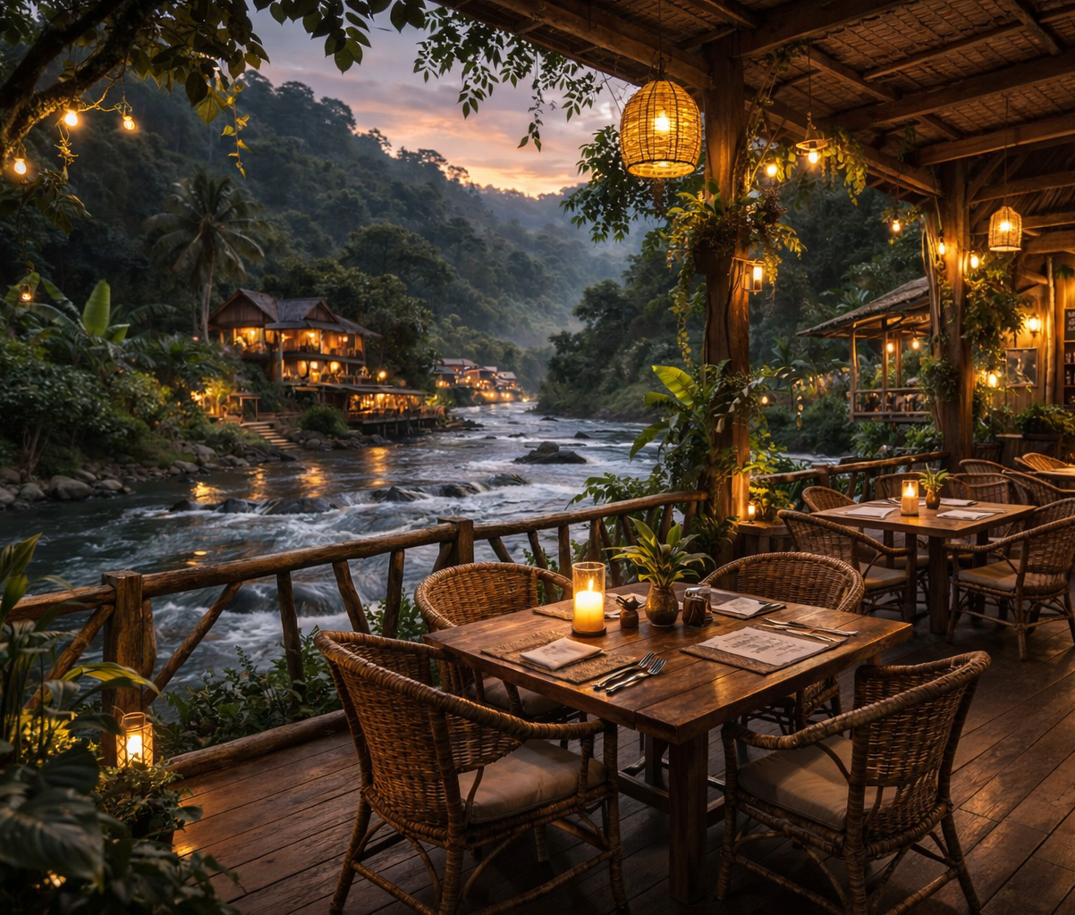 Restaurant dans la jungle à Bukit Lawang
